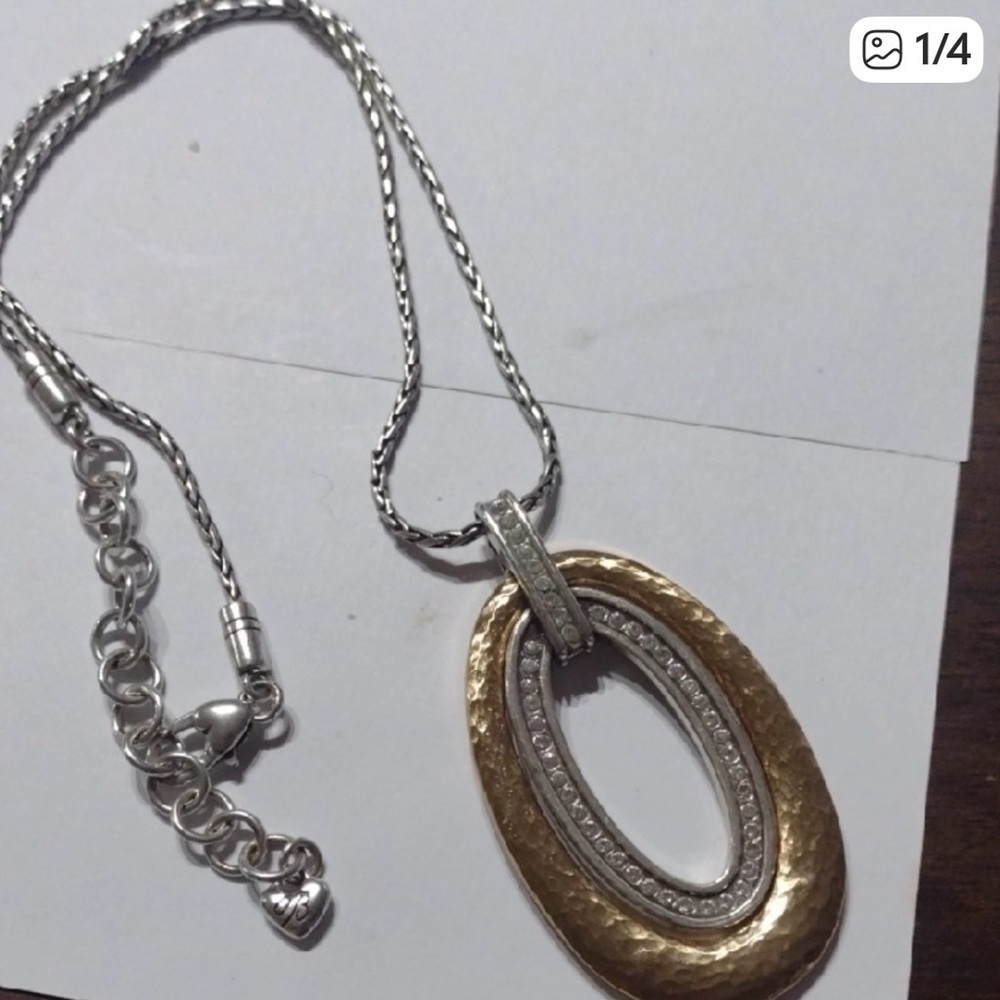 Elegant Gold and Silver Pendant Necklace